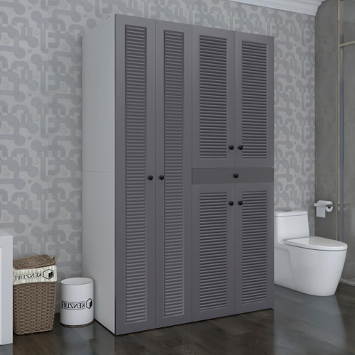 membran çamaşır-kurutma makinesi dolabı şahrur sol gribyz 187*120*60 çekmeceli mebran kapak MDF gövde banyo