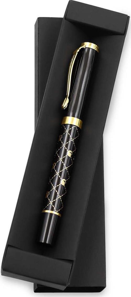 Gold Renk Karo Desen Siyah Roller Kalem