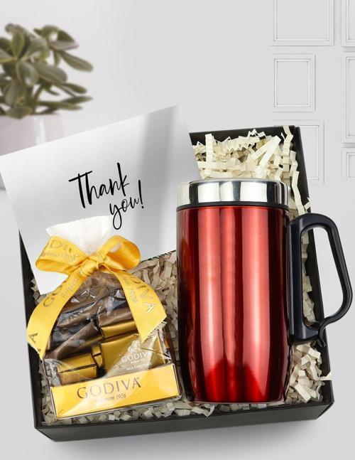 Kulplu 280 Ml Çelik Termos & Godiva Napoliten Çikolata Hediye Seti