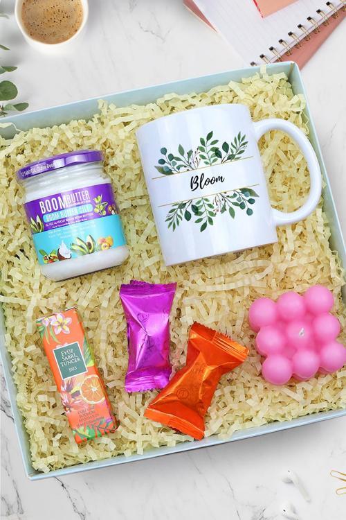 Kupa & Bubble Mum & Boom Butter Cilt Bakım Yağı & Mini Kolonya & 2'Li Tafe Hurma Hediye Seti