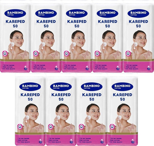 Cotton Kare Makyaj ve Bebek Temizleme Pamuğu 450 Adet (Kare En-Boy 7CM) (9PK*50)