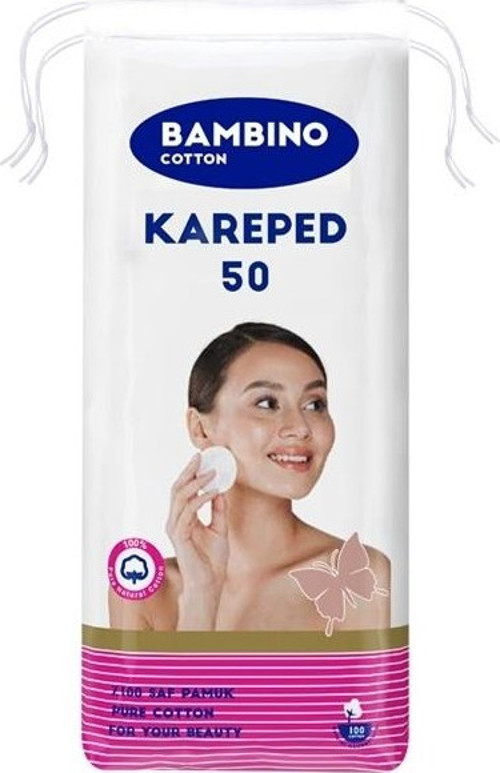 Cotton Kare Makyaj ve Bebek Temizleme Pamuğu 50 Adet (Kare En-Boy 7CM)