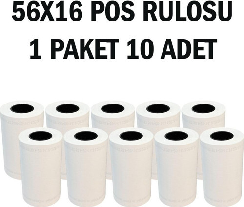 56X16 Termal Pos Rulosu 1 Paket 10 Adet
