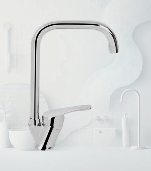 Krom Kare Boru Mix Mutfak Lavabo Bataryası