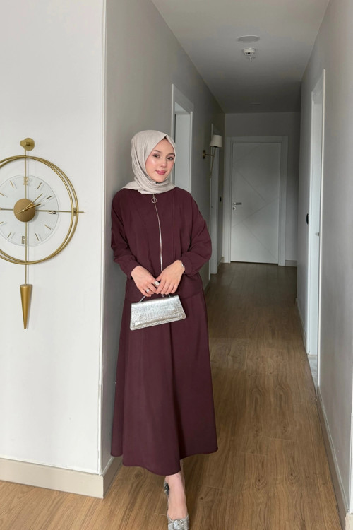 Cupra Kumaş Bordo Kadın Elbise Etek Takım