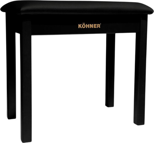 Ahşap Ayaklı Kaliteli Piyano Taburesi - Siyah