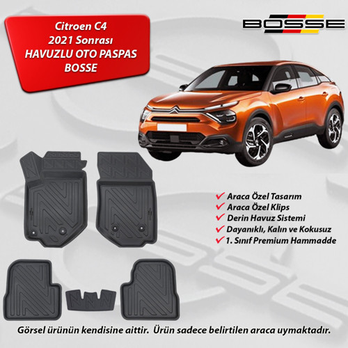 Citroen C4 Paspas Araca Özel 2021 2024 Paspas 3D Havuzlu