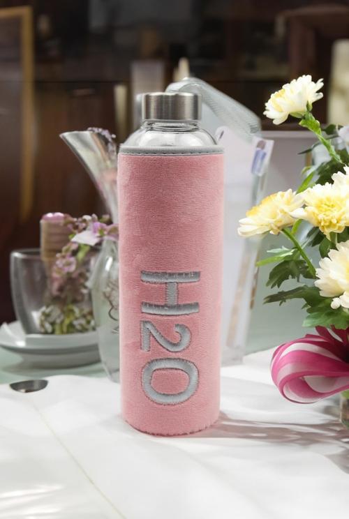 Peluş Kılıflı 600 Ml Cam Matara