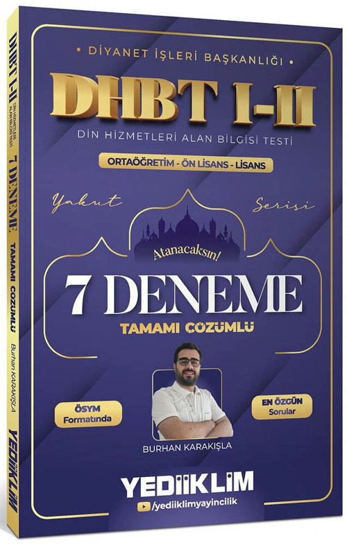 Dhbt 1-2 Ortaöğretim Önlisans Lisans Çözümlü 7 Deneme Burhan Karakışla Yediiklim