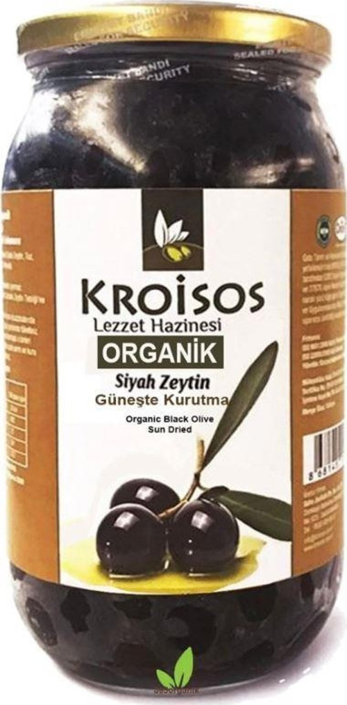 Organik Siyah Zeytin Güneşte Kurutulmuş 650 gr Cam Ambalaj