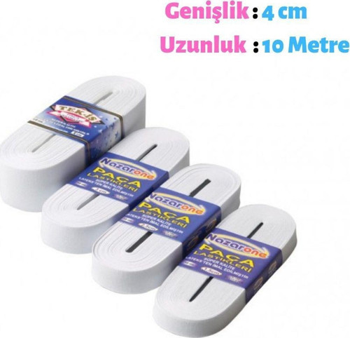 Beyaz 4 cm Yassı Bel Paça Don Lastiği Yassı Maske Lastiği