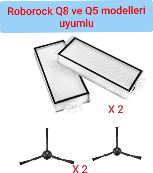 Roborock Q5 Ve Q8 Uyumlu Yer Süpürme Fırçası Filtre Seti