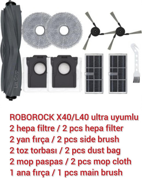 Dreame X40 / L40 Robot Süpürge Uyumlu Yedek Parça Seti