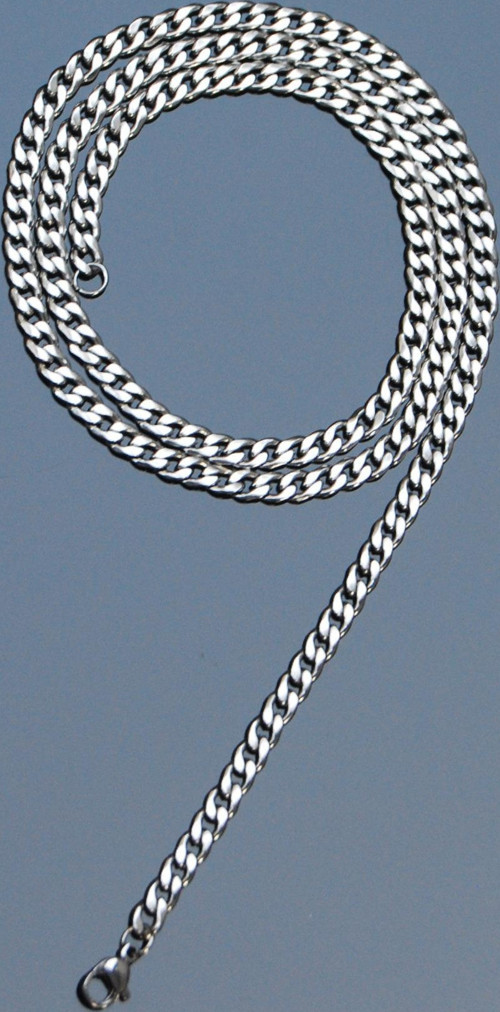 Çelik Gurmet Zincir Kolye 3 Mm Gümüş Renk | Kararmaz , Unisex , 2 Yıl Garantili