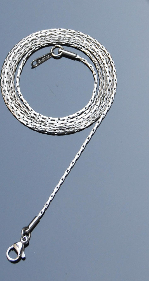 Çelik Italyan Recta Kolye 1 Mm Gümüş Renk | Kararmaz ,unisex ,2 Yıl Garantili