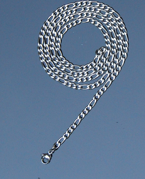 Figaro Model Zincir Paslanmaz Çelik Kolye Gümüş Renk - 65cm - 4mm 2 Yıl Garanti