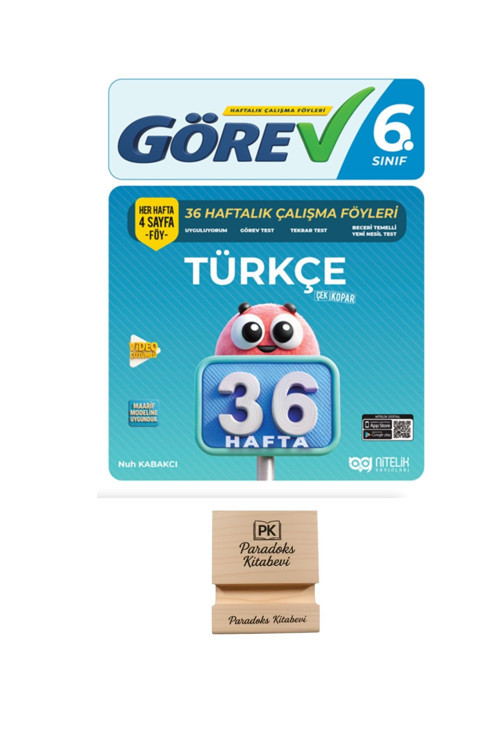 Nitelik 6. Sınıf Görev Türkçe 36 Haftalık Çalışma Föyleri + Telefon Standı