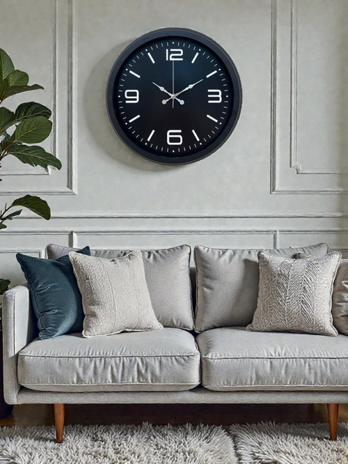 Zentime Black Royal Tasarım 40 Cm Metal Duvar Saati