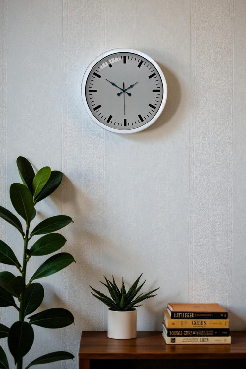 Zentime 40 Cm Metal Beyaz Modern Duvar Saati