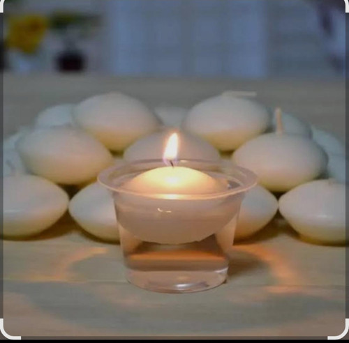 24'lü Büyük Yüzen Mum Beyaz