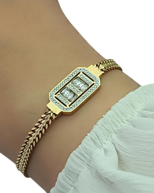 Baget zincirli Gold Bileklik