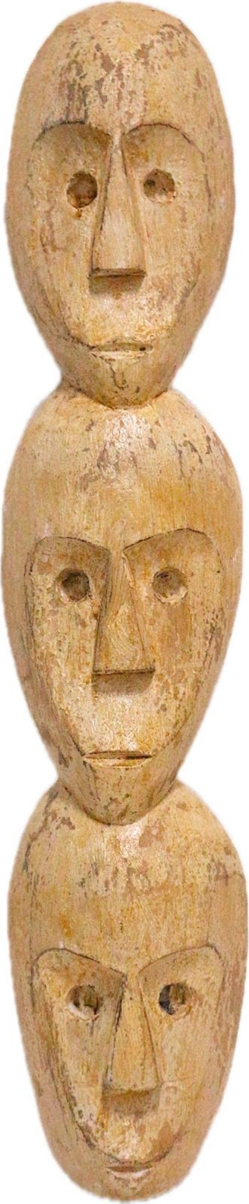 AHŞAP DEKORATİF 3 KAFALI MASKE 60 CM DUVAR SÜSÜ 3LÜ MASK