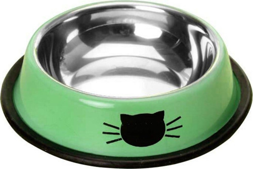 Paslanmaz Çelik 180 ml Yeşil Kaymaz Taban Kedi Köpek Mama Ve Su Kabı cin570ys