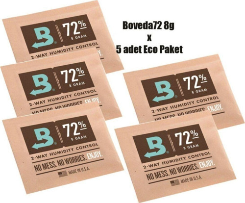 72% 8g Nemlendirici – Puro Kılıfı & Seyahat Humidoru için 5'li Paket