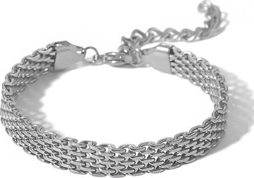 8 mm Silver Çelik Kadın Zincir Bileklik et83by