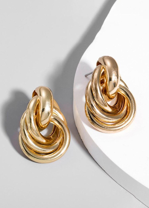 Gold Bijuteri Retro Tarz Kadın Küpe ev22sr