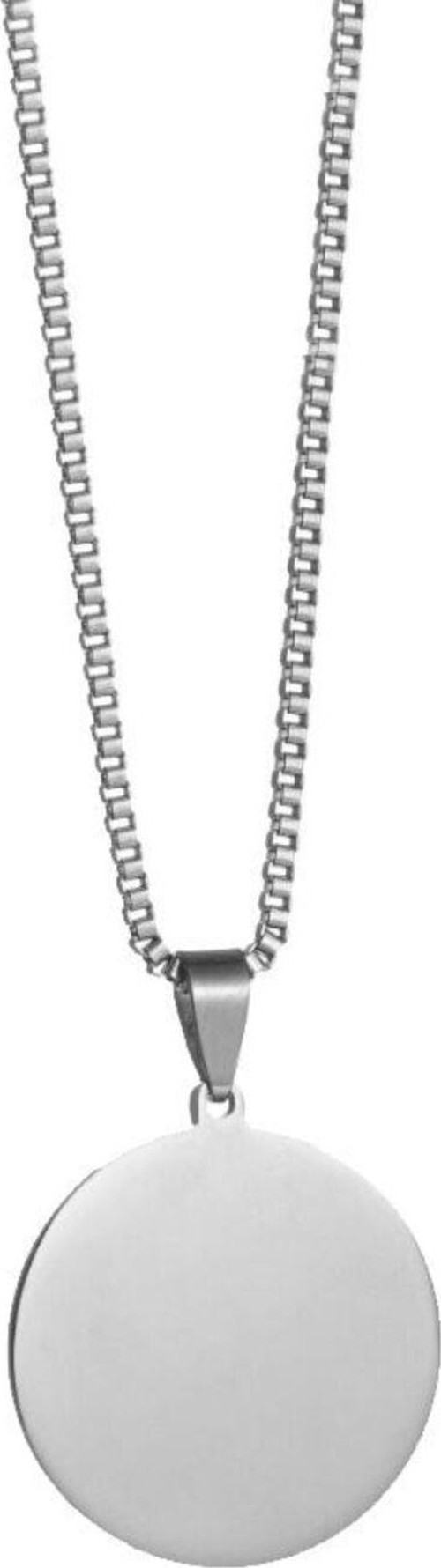 Yuvarlak Silver Madalyon Çelik Kadın Kolye eb36by