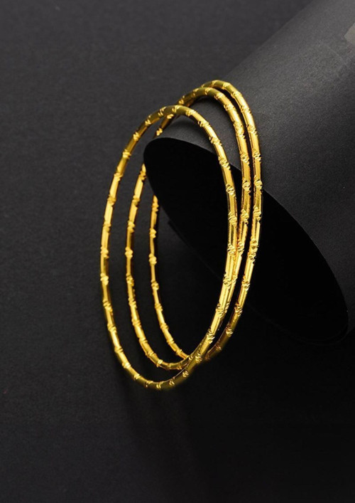 3 Adet Gold Çelik Ajda Bilezik Halka Kadın Bileklik ev11sr-3