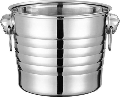Çelik Şampanya Kovası 9,5 L Tek Cidarlı Kulplu Buz Kovası Buzluk cin923