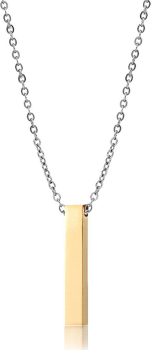 Uzun Bar Sarı Gold Çelik Erkek Beyan Kolye Zincir ef33sr
