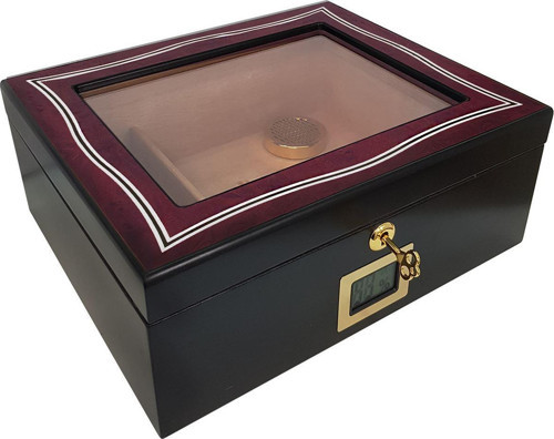 Kırmızı Camlı Humidor Puro Kutusu rb99kr