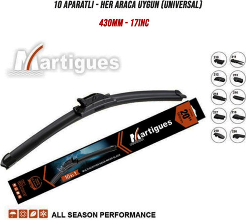 UNIVERSAL 430MM - YENİ TİP MUZ - HER ARACA UYUMLU CAM SİLECEĞİ