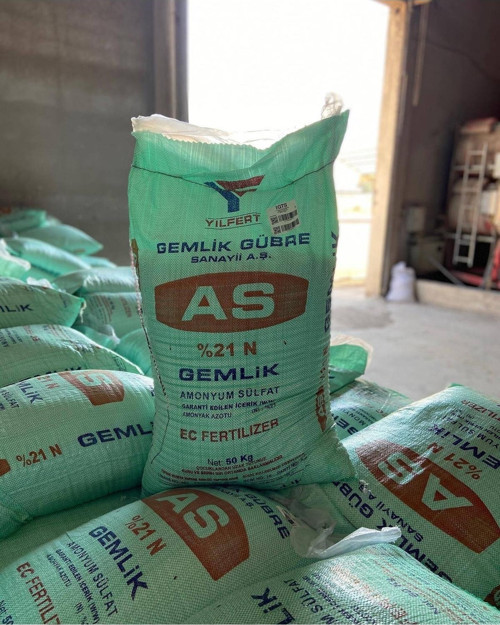 Gemlik %21 Amonyum Sülfat Çim- Sebze- Meyve Gübresi Bitki Coşturan Azotlu Şeker Gübre 50 Kg
