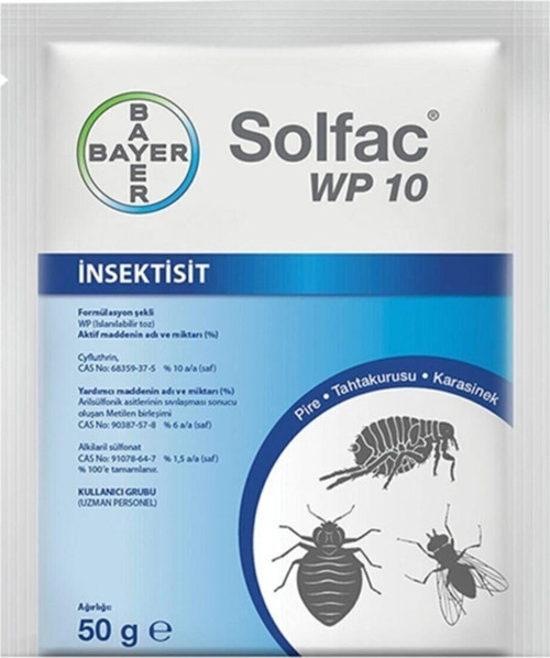 Solfac® Wp 10 - 50 gr Sinek Sivirisinek Hamam Böceği Pire Haşere İlacı