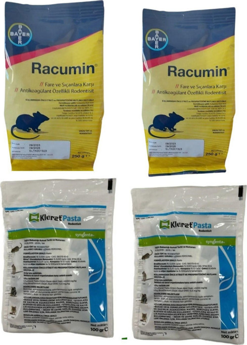 Racumin Zehirli Fare Buğdayı 2x250gr/klerat Fare Pastası 2x100gr