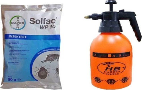 Pire Kene Bit Genel Haşere Ilacı 50 Gr Solfac Wp 10 Ve 2 Lt Ilaçlama Pompası