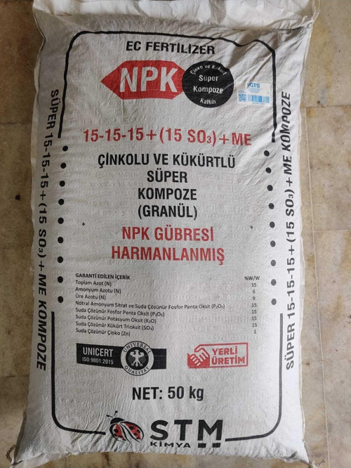 15 15 15 Kompoze Taban Gübresi 50 Kg