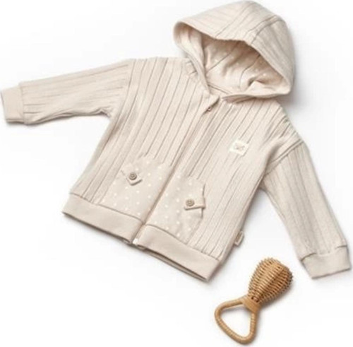 Bebek Kapüşonlu Ceket %100 Organic Pamuk Yenidoğan Serisi - Csy8118