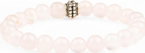 Pembe Kuvars Doğal Taş Bileklik (8mm Küre Kesim)