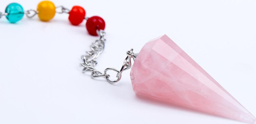 Pembe Kuvars Doğal Taş Çakra Pandül Büyük