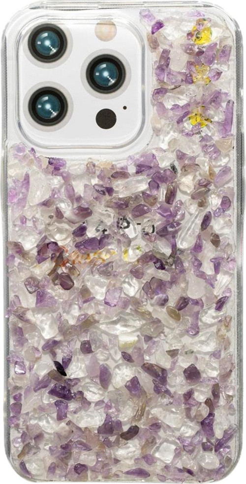 iPhone 13 Pro Ametist-Kristal Kuvars Telefon Kılıfı