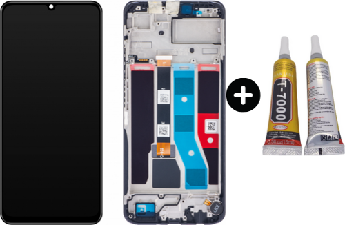 Oppo Realme C51 RMX3830 Uyumlu Çıtalı OLED Lcd Ekran Dokunmatik + B7000