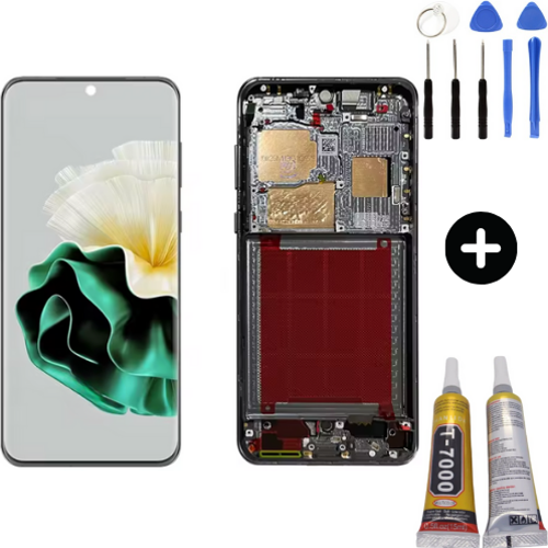 Huawei P60 Pro MNA-AL00 Uyumlu Çıtalı Lcd Ekran Dokunmatik + Montaj Seti