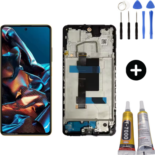 Xiaomi Pocophone Poco X5 Pro 5G Uyumlu Çıtalı OLED Lcd Ekran Dokunmatik 22101320I + Montaj Seti