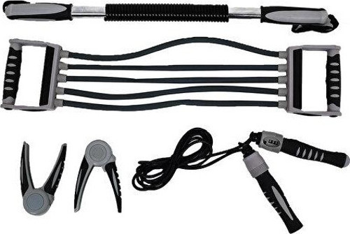 LIVEUP 4LÜ EGZERSİZ SETİ GÖĞÜS YAYI ATLAMA İPİ EL YAYI VE BÜKBÜK