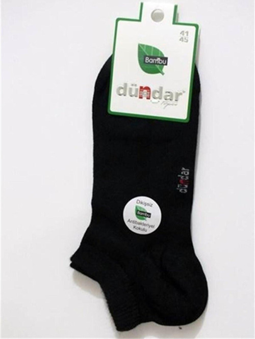 Unisex Siyah Bambu 6'lı Patik Çorap